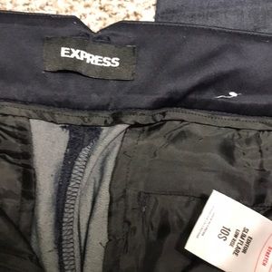 Navy express editor slim flare pants 10 short